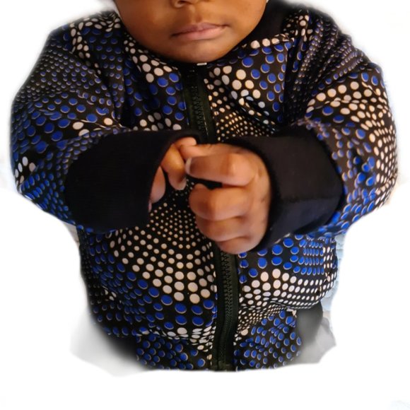 Custom Made Unisex Toddler African Ankara Bomber Jacket - Picture 3 of 3